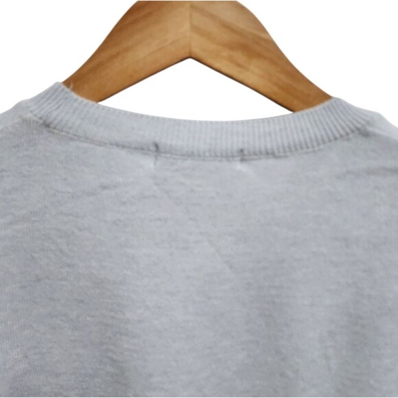 Cat Sweater Womens Sz S M Knit Gray Black Meow Spell Out Crop Stretchy Long Slv - Picture 5 of 10